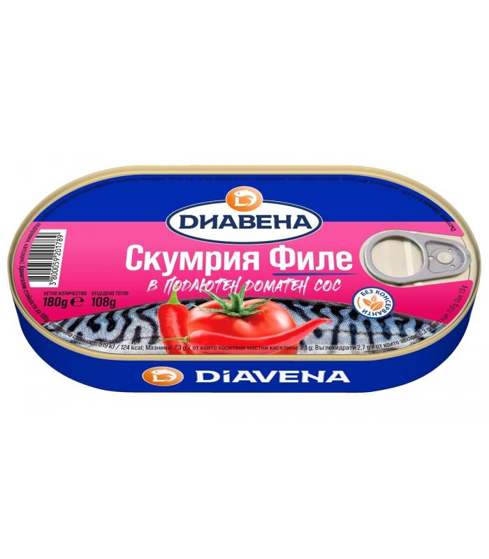 СКУМРИЯ ФИЛЕ В ПОДЛЮТЕН ДОМ. СОС ДИАВЕНА 180ГР